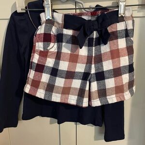 Max Studio Plaid High Waist Shorts with Bow